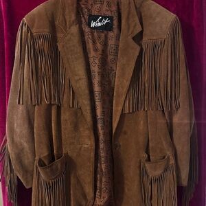 Brown Fringe Leather Jacket